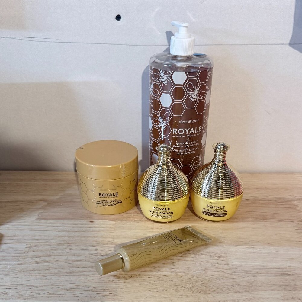Elizabeth Grant Royale Honey Day & Night Cream; Mask; Eye & Lip Serum Shower Gel